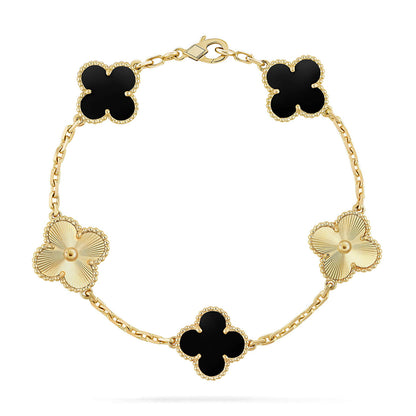 [Marin-Jewelry] CLOVER 5 MOTIF ONYXS BRACELET COLLECTION