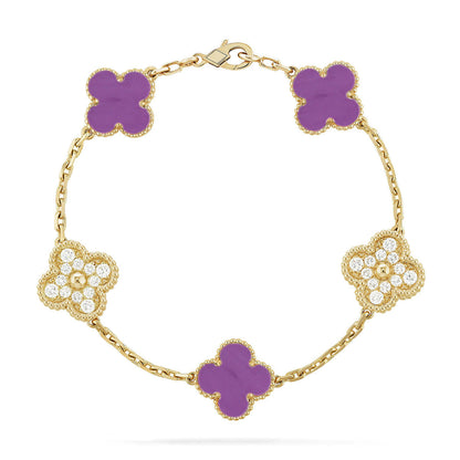 [Marin-Jewelry] CLOVER 5 MOTIF VIOLET BRACELET COLLECTION