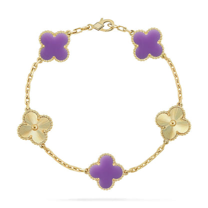 [Marin-Jewelry]CLOVER 5 MOTIF LIGHT PURPLE BRACELET COLLECTION