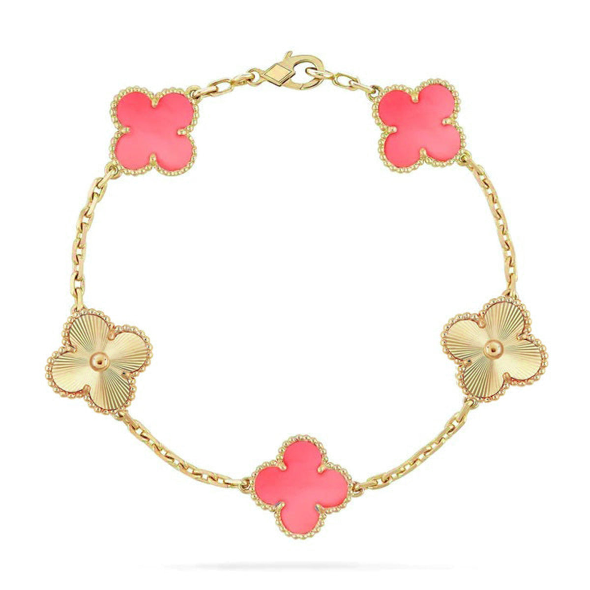 [Marin-Jewelry] CLOVER 5 MOTIFS  PINK MOP BRACELET COLLECTION