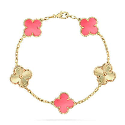 [Marin-Jewelry] CLOVER 5 MOTIFS  PINK MOP BRACELET COLLECTION