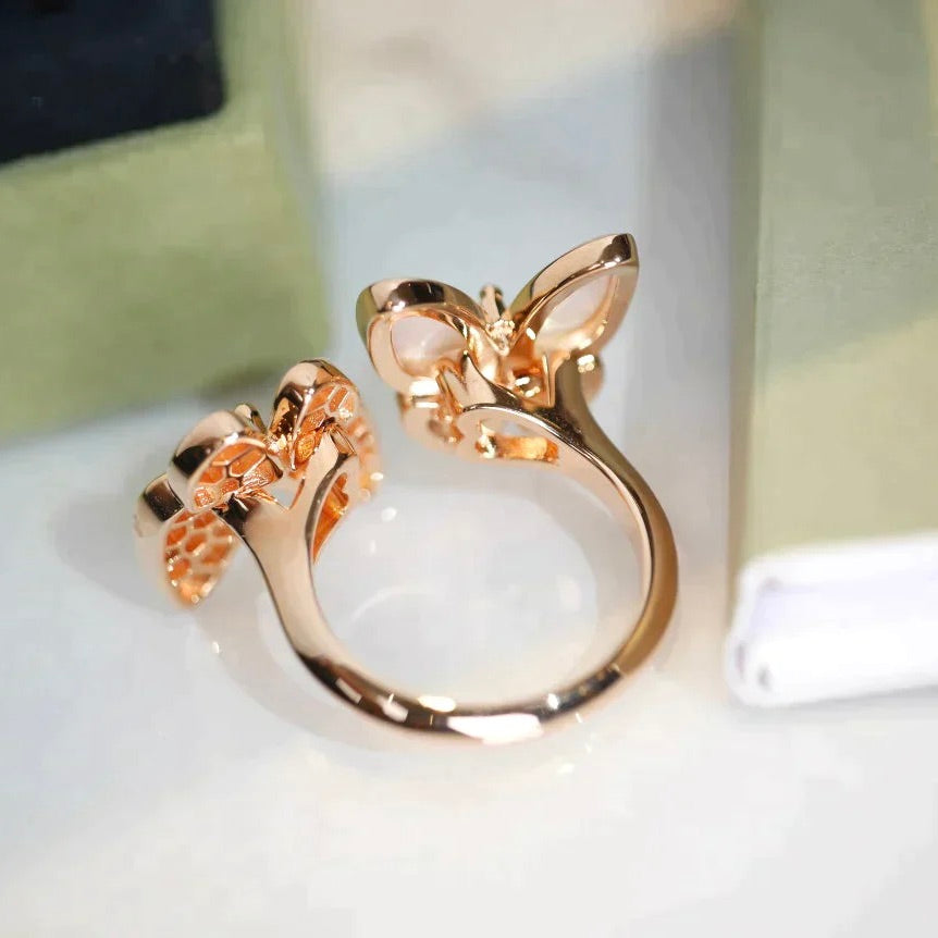 [Marin-Jewelry]TWIN BUTTERFLY DIAMOND MOP RING