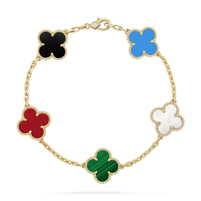 [Marin-Jewelry]CLOVER 5 MOTIFS MULTICOLOR BRACELET