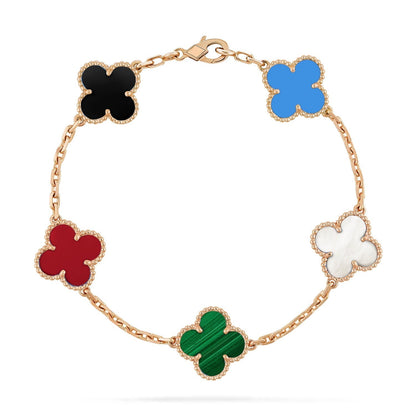 [Marin-Jewelry]CLOVER 5 MOTIFS MULTICOLOR BRACELET