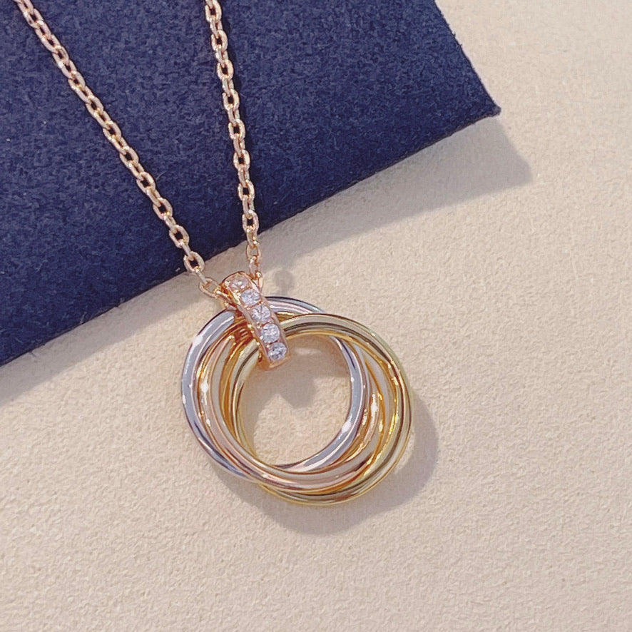[Marin-Jewelry]TRINITY NECKLACE GOLD  DIAMONDS