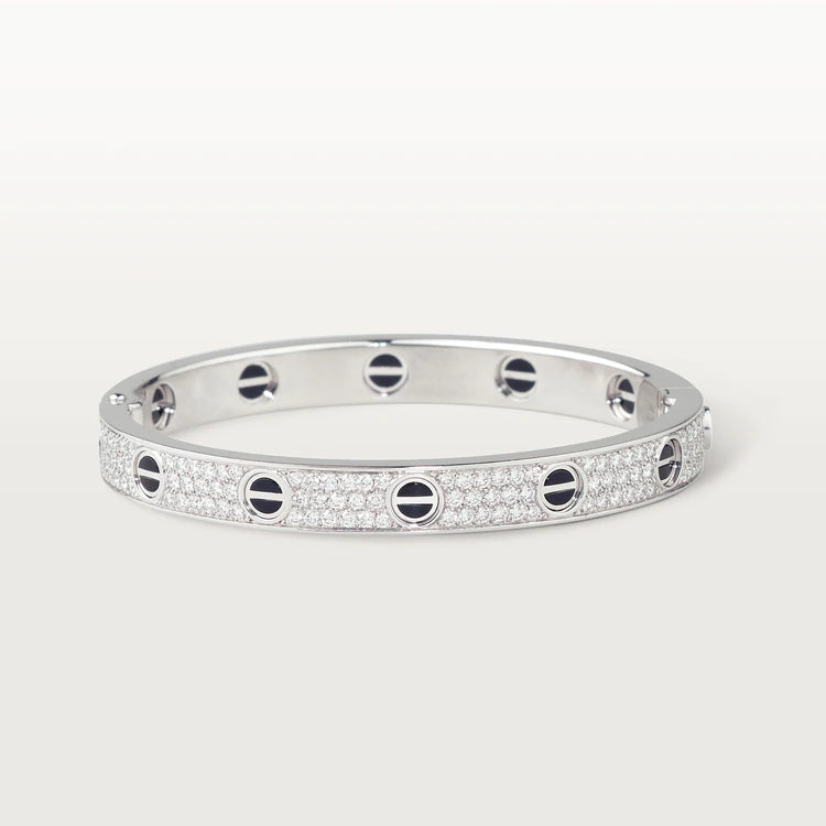 [Marin-Jewelry]LOVE BRACELET 6.1MM DIAMOND-PAVED CERAMIC
