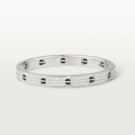 [Marin-Jewelry]LOVE BRACELET 6.1MM DIAMOND-PAVED CERAMIC