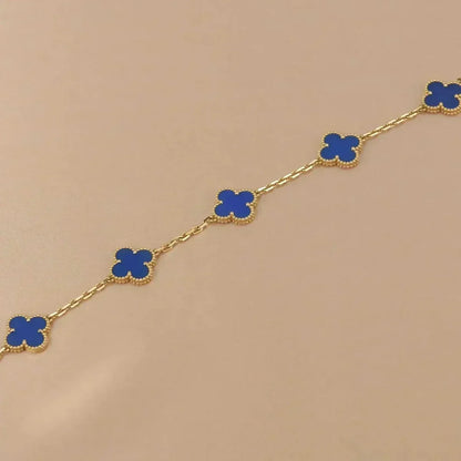 [Marin-Jewelry] CLOVER 5 MOTIF BLUE AGATE BRACELET COLLECTION