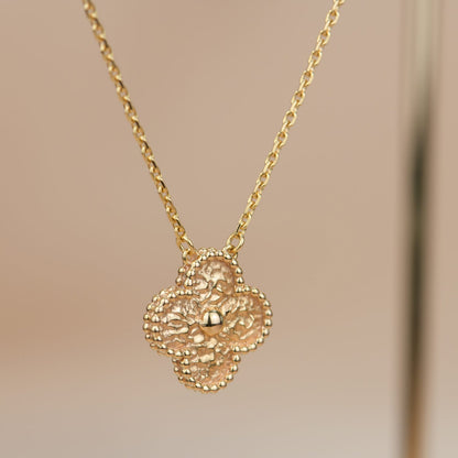 [Marin-Jewelry]CLOVER 15MM  BRONZING NECKLACE