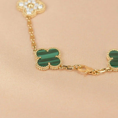 [Marin-Jewelry] CLOVER 5 MOTIF MALACHITE BRACELET COLLECTION