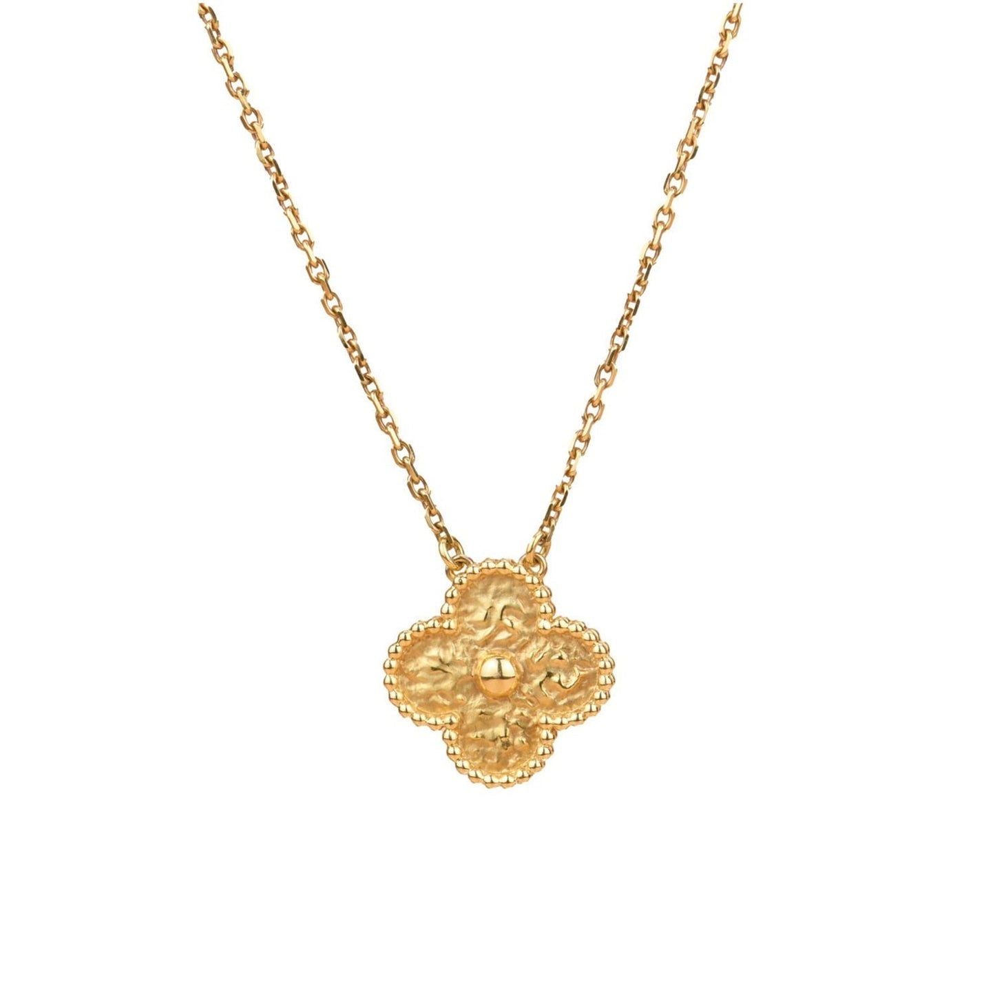 [Marin-Jewelry]CLOVER 15MM  BRONZING NECKLACE