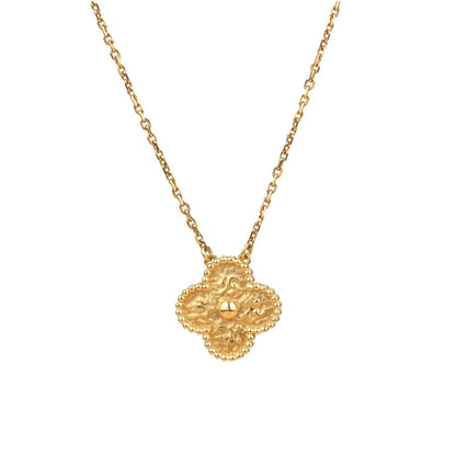 [Marin-Jewelry]CLOVER 15MM  BRONZING NECKLACE