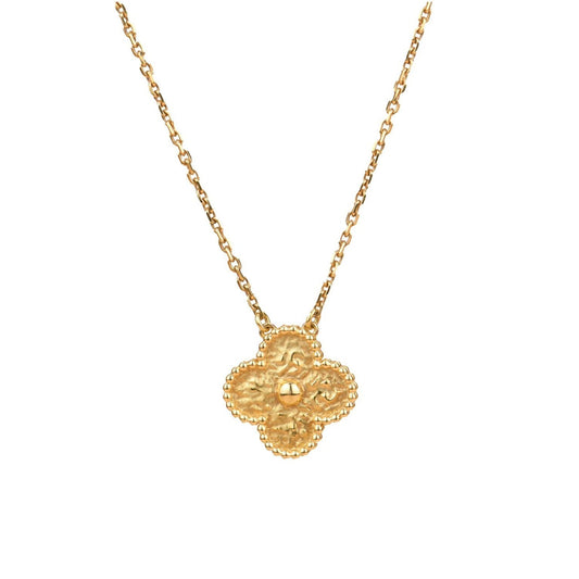 [Marin-Jewelry]CLOVER 15MM  BRONZING NECKLACE