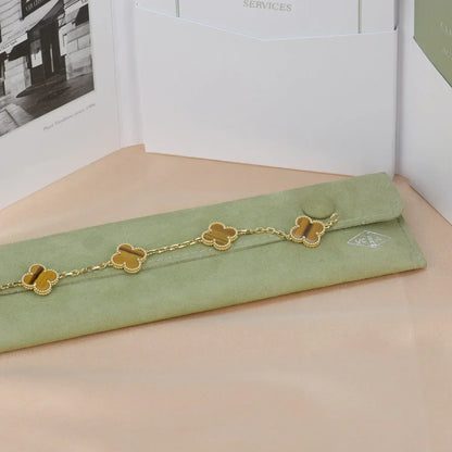 [Marin-Jewelry] CLOVER 5 MOTIFS TIGER EYE BRACELET COLLECTION