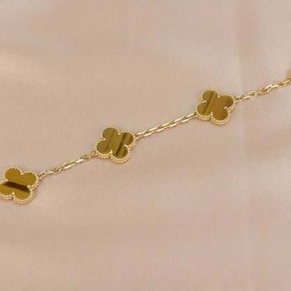 [Marin-Jewelry] CLOVER 5 MOTIFS TIGER EYE BRACELET COLLECTION