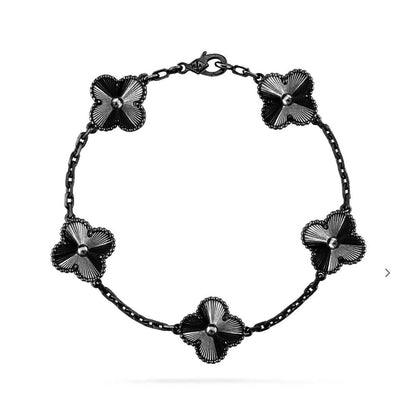 [Marin-Jewelry]CLOVER 5 MOTIF BLACK BRACELET