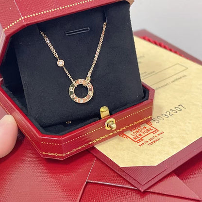 [Marin-Jewelry]LOVE NECKLACE 16MM 2 DIAMONDS