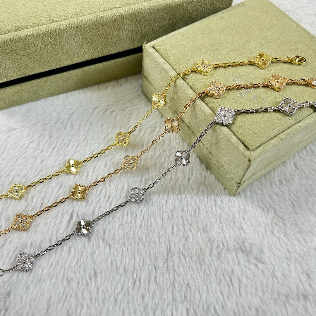 [Marin-Jewelry]CLOVER 6 MOTIF DIAMOND LASER BRACELET-w