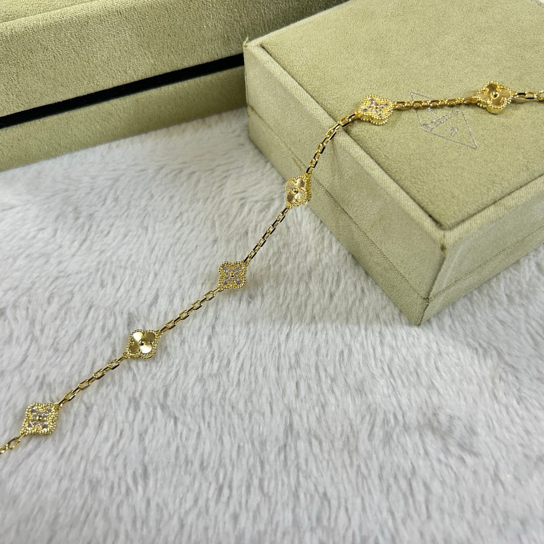 [Marin-Jewelry]CLOVER 6 MOTIF DIAMOND LASER BRACELET-w
