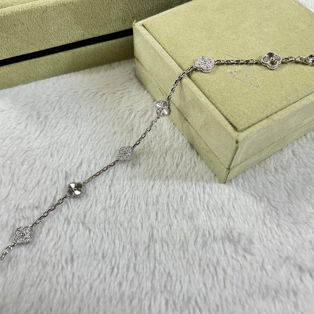 [Marin-Jewelry]CLOVER 6 MOTIF DIAMOND LASER BRACELET-w