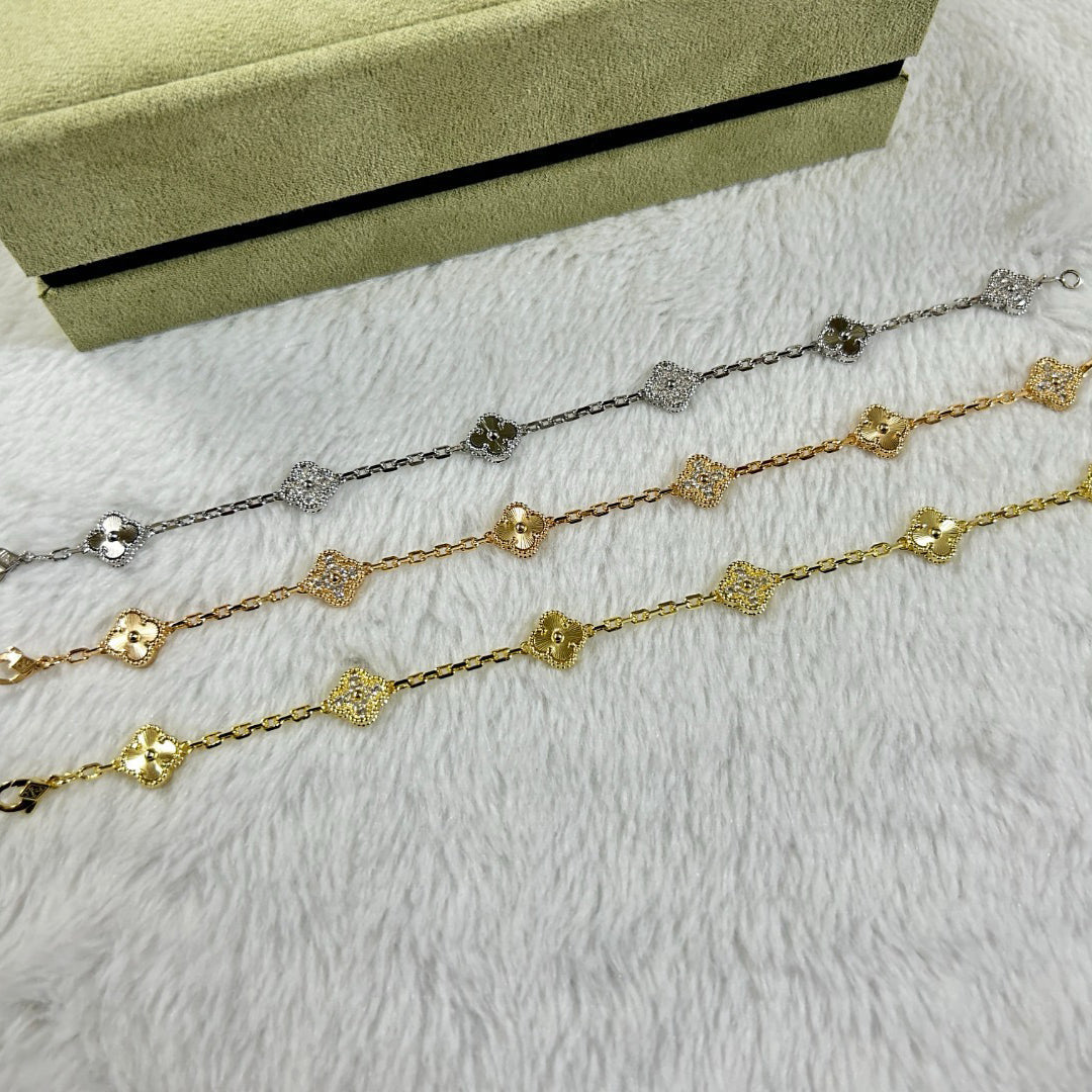 [Marin-Jewelry]CLOVER 6 MOTIF DIAMOND LASER BRACELET-w