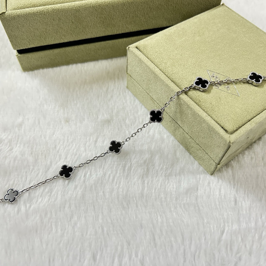 [Marin-Jewelry]CLOVER 6 MOTIF  ONYXS BRACELET-w