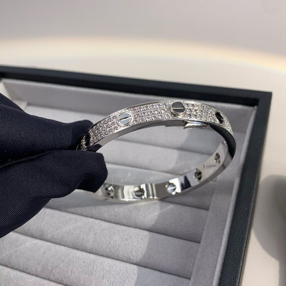 [Marin-Jewelry]LOVE BRACELET 6.1MM DIAMOND-PAVED CERAMIC