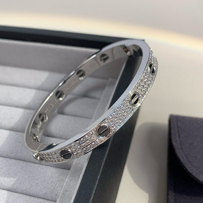 [Marin-Jewelry]LOVE BRACELET 6.1MM DIAMOND-PAVED CERAMIC