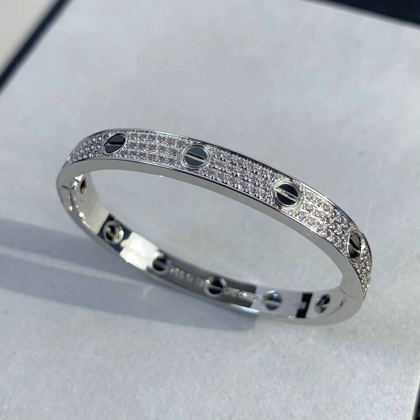 [Marin-Jewelry]LOVE BRACELET 6.1MM DIAMOND-PAVED CERAMIC