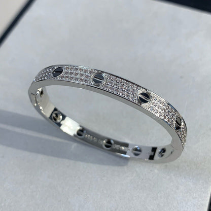 [Marin-Jewelry]LOVE BRACELET 6.1MM DIAMOND-PAVED CERAMIC