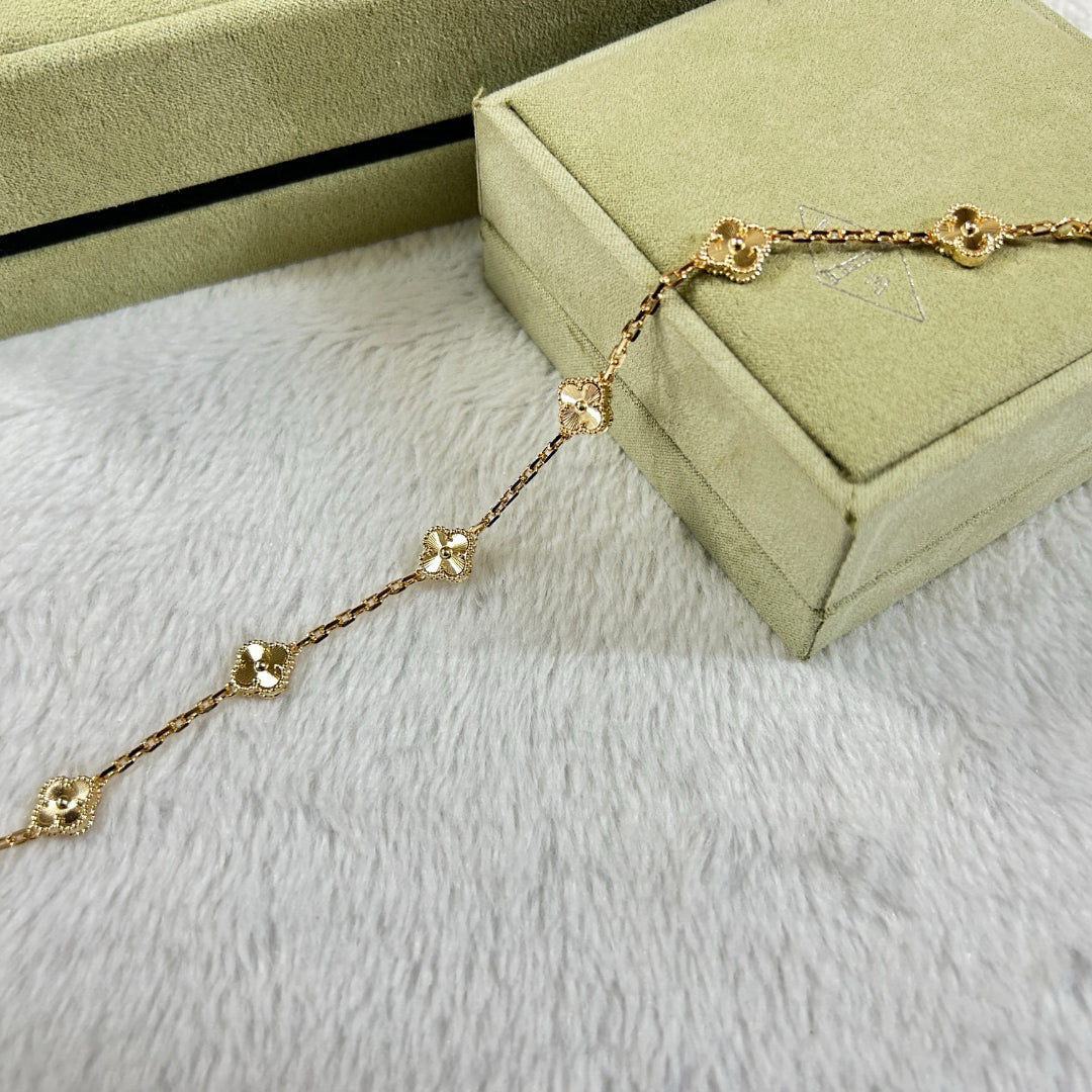 [Marin-Jewelry]CLOVER 6 MOTIF DIAMOND BRACELET