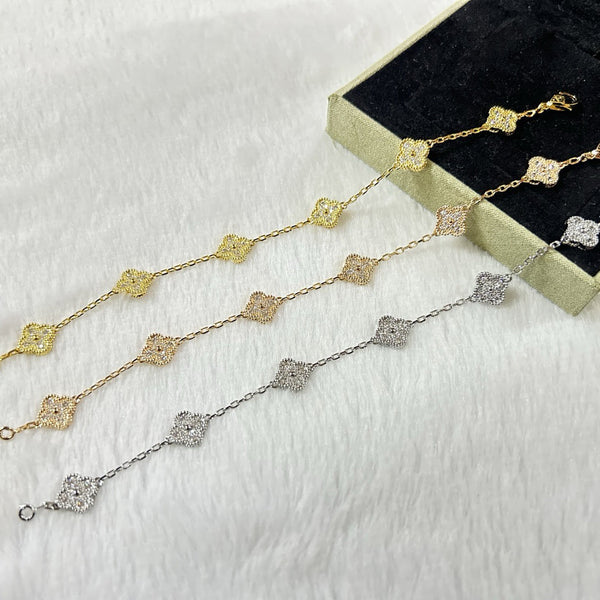 [Marin-Jewelry]BRACELET TRÈFLE 6 MOTIFS EN DIAMANTS