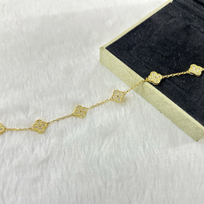 [Marin-Jewelry]CLOVER 6 MOTIF DIAMOND BRACELET
