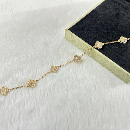 [Marin-Jewelry]CLOVER 6 MOTIF DIAMOND BRACELET