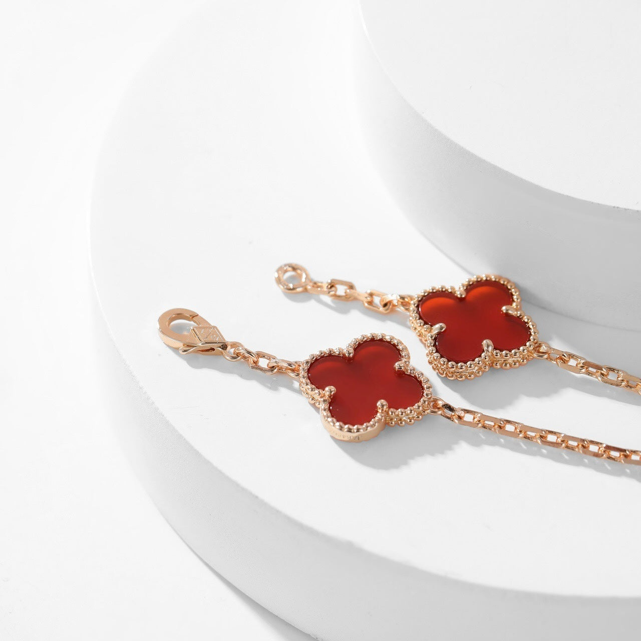 [Marin-Jewelry]CLOVER 10 MOTIFS CARNELIAN NECKLACE