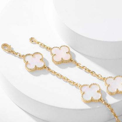 [Marin-Jewelry]CLOVER 10 MOTIFS WHITE MOTHER OF PEARL NECKLACE