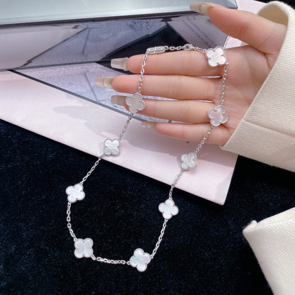 [Marin-Jewelry]CLOVER 10 MOTIFS WHITE MOTHER OF PEARL NECKLACE