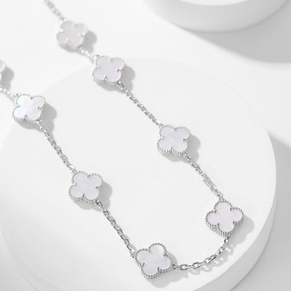 [Marin-Jewelry]CLOVER 10 MOTIFS WHITE MOTHER OF PEARL NECKLACE