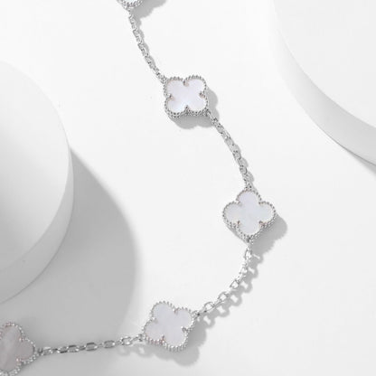 [Marin-Jewelry]CLOVER 10 MOTIFS WHITE MOTHER OF PEARL NECKLACE