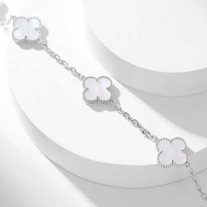[Marin-Jewelry]CLOVER 10 MOTIFS WHITE MOTHER OF PEARL NECKLACE