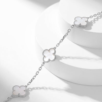 [Marin-Jewelry]CLOVER 10 MOTIFS WHITE MOTHER OF PEARL NECKLACE