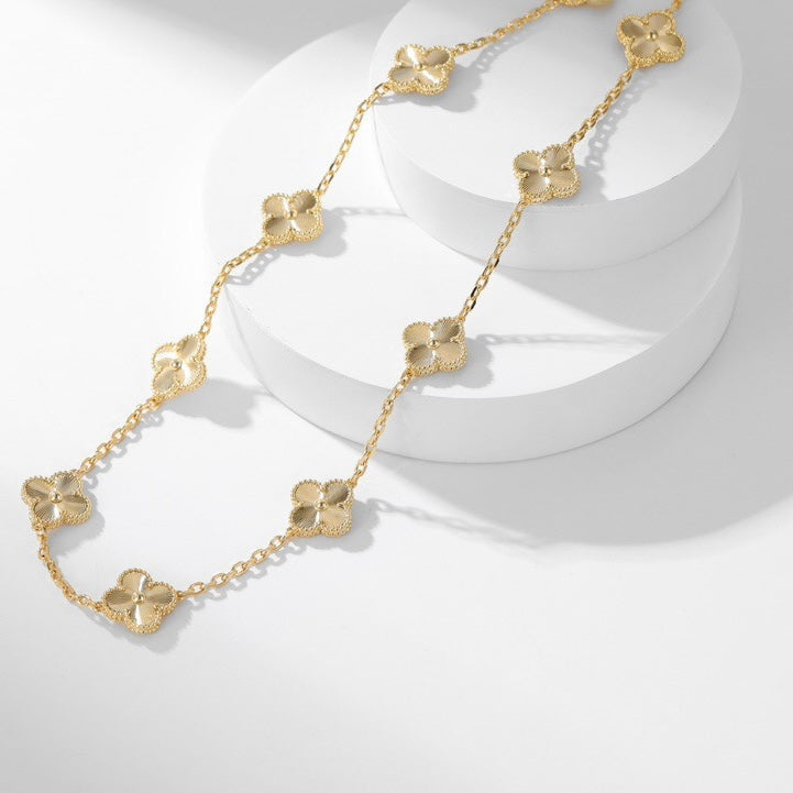 [Marin-Jewelry]CLOVER 10 MOTIFS LASER NECKLACE