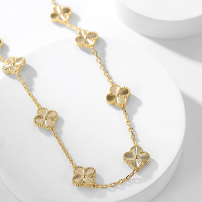 [Marin-Jewelry]CLOVER 10 MOTIFS LASER NECKLACE
