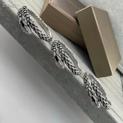 [Marin-Jewelry]NEW OBSIDIAN & DIAMOND SERPENT BRACELET