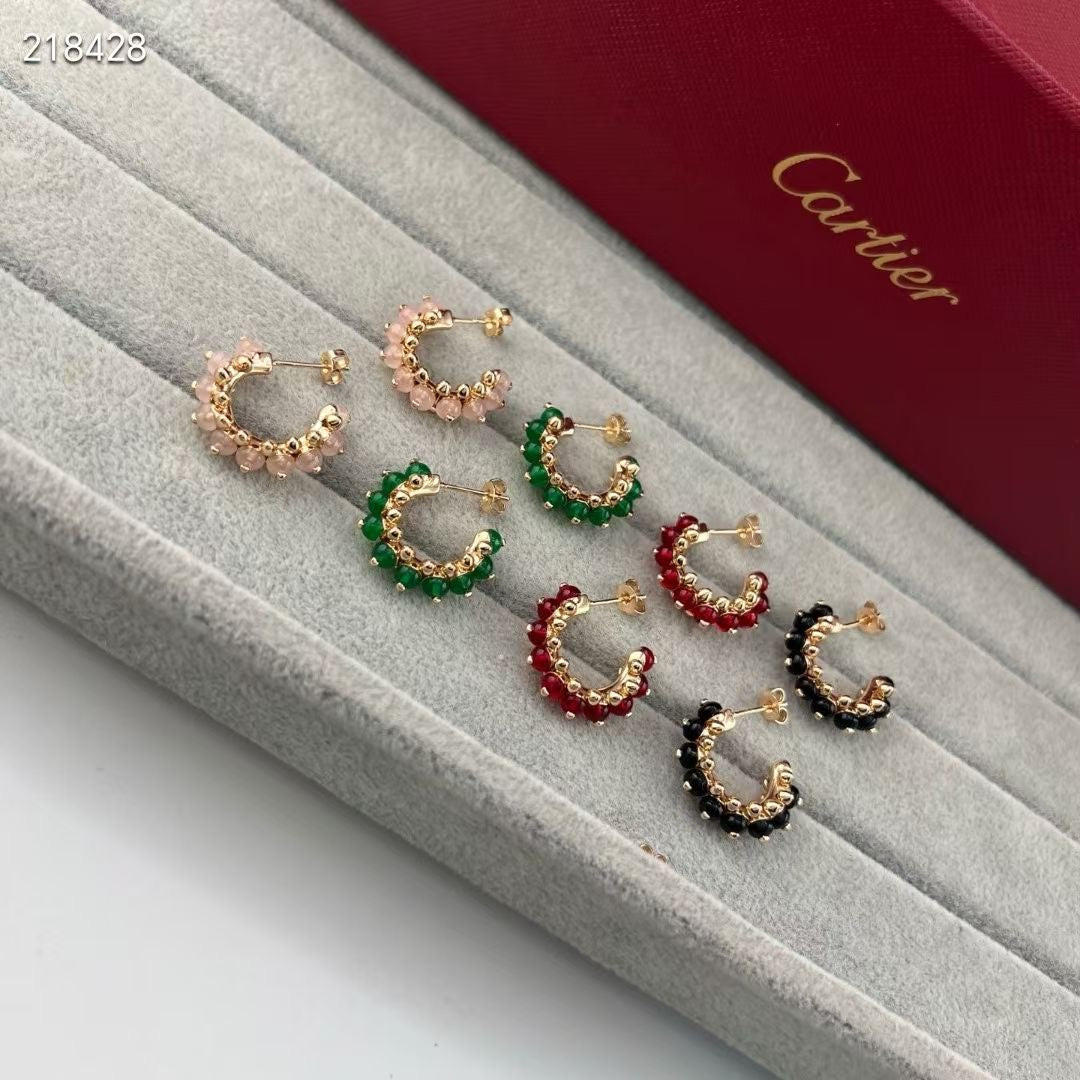 [Marin-Jewelry]NEW COLORED GEMSTONE COLLECTION SMALL HOOP EARRINGS