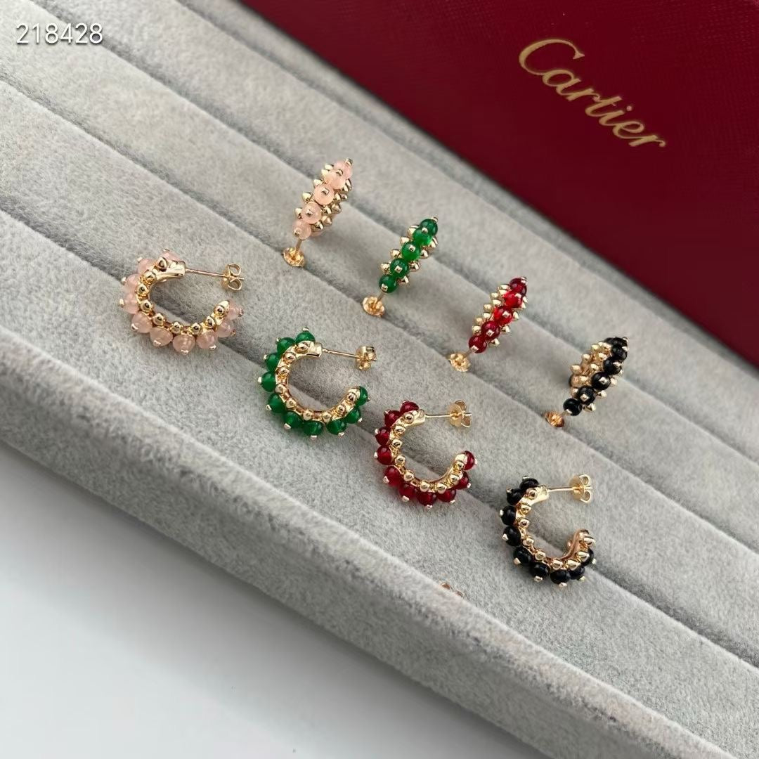 [Marin-Jewelry]NEW COLORED GEMSTONE COLLECTION SMALL HOOP EARRINGS