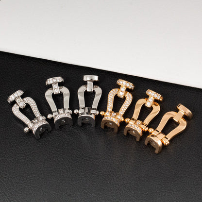 [Marin-Jewelry]FORCE LARGE HORSESHOE HALF DIAMOND BRACELET SILVER