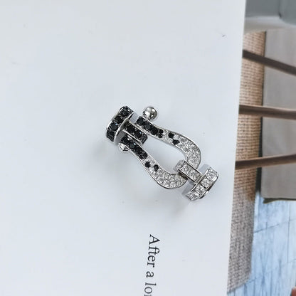 [Marin-Jewelry]FORCE LARGE HORSESHOE BLACK WHITE DIAMOND BRACELET Marin-Jewelry GOLD