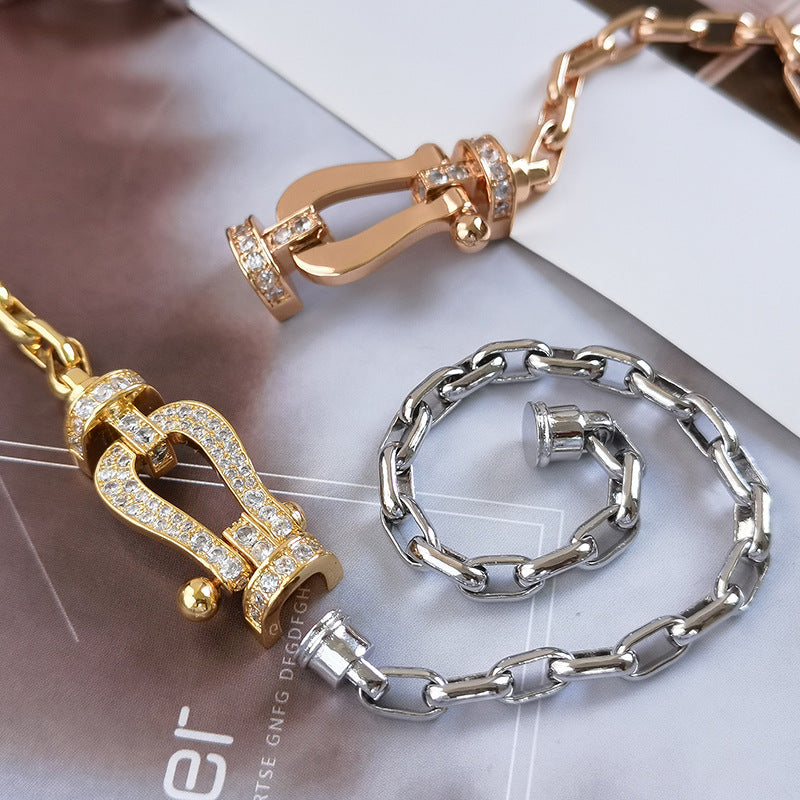 [Marin-Jewelry]FORCE LARGE HORSESHOE CLASP  METAL BRACELET