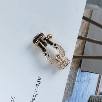 [Marin-Jewelry]FORCE LARGE HORSESHOE BLACK WHITE DIAMOND BRACELET Marin-Jewelry GOLD